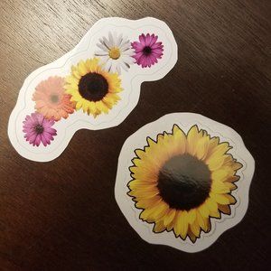 ❤️Vinyl Sunflower & Floral Stickers (set of 2!) - OffBeatByEllen
